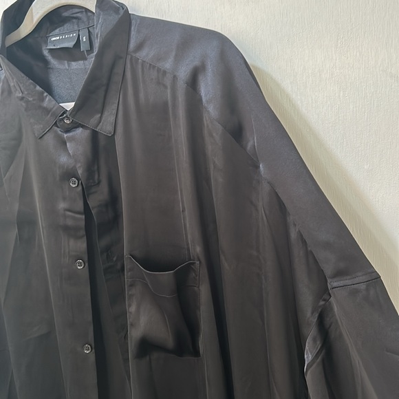 ASOS DESING BUTTON UP DRESS SHIRT BLACK LONG SLEEVE MEN Sz 3XL - Picture 5 of 10